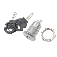 Electric Key Switch Multipurpose Metal with 2 Keys 12mm on Off Lock Switch 2 Pin