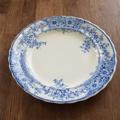 Antique Keeling&Co Stirling Flow Blue Dinner Plate 9.5'' Losol Ware England 1890