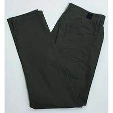 Vuori Performance Stretch Pants Men Olive Green Flat Front Casual Chino Sz 32x30
