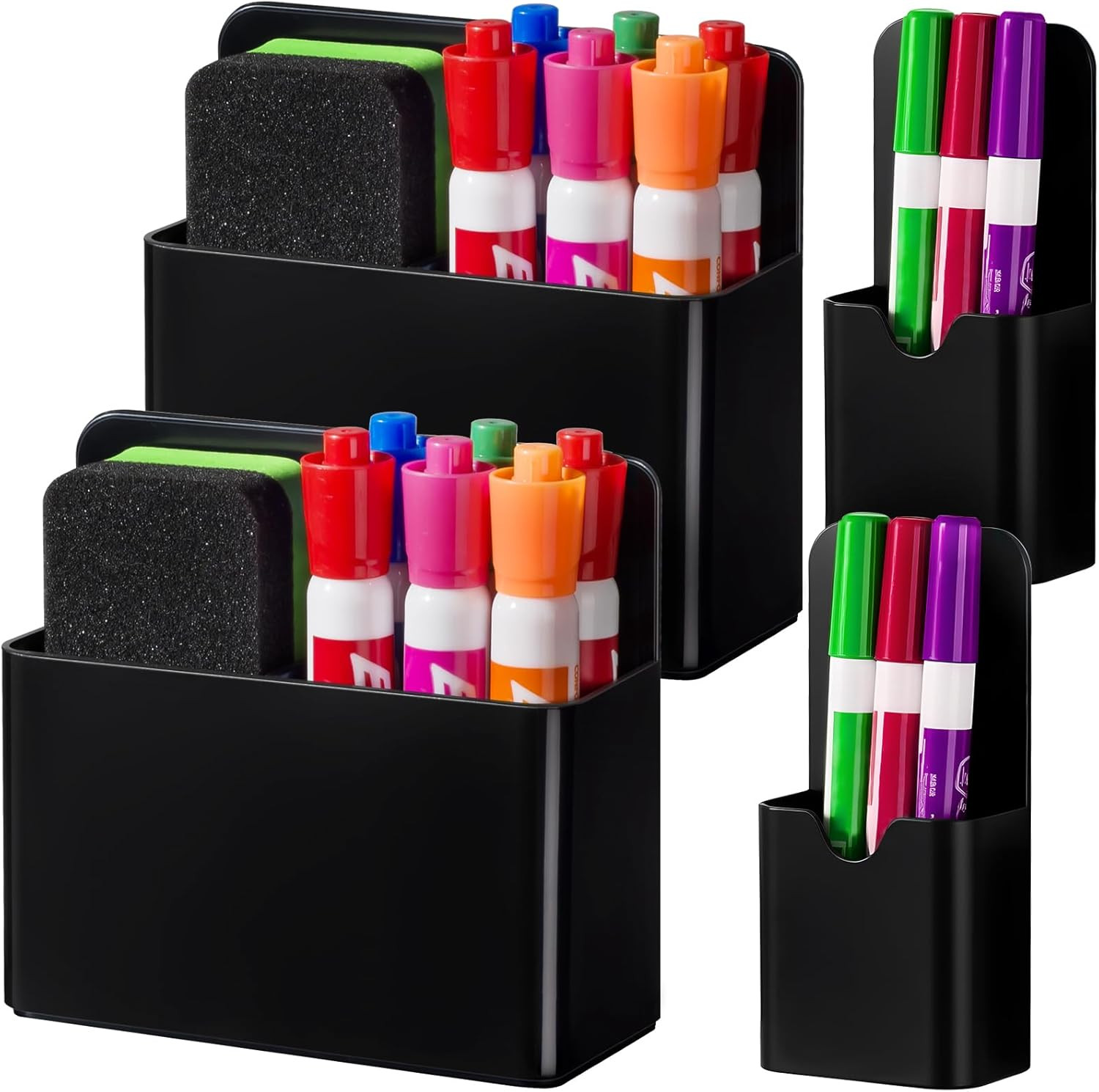Magnetic Marker Holder for Whiteboard and Locker, 4 Pack Mag