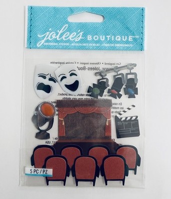 Jolee's School Drama Theater Scrapbooking Stickers 3D Stage, Lights, Masks...
