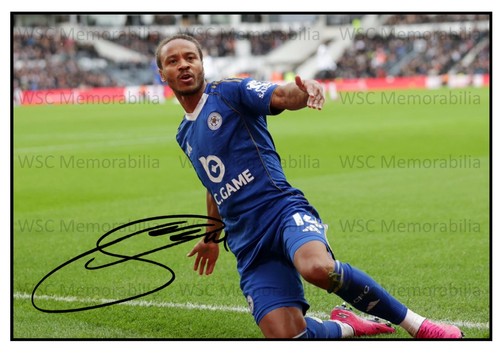11590. Bobby Decordova-Reid Signed Pictures (A4 Prints) Leicester Fulham Cardiff
