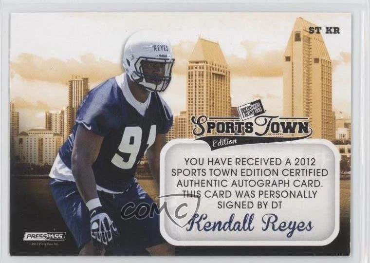 2012 Press Pass Sports Town Edition Blue /50 Kendall Reyes #STKR Rookie Auto RC - Image 2 of 2