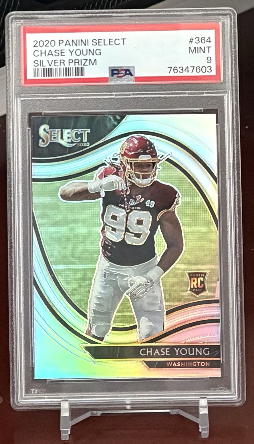 2020 Panini Select Chase Young RC #364 Silver Prizm PSA 9