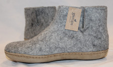 Glerups 100 Gray Wool Women s Sz EU 37 Sz US 6.5 Rubber Outsole Slipper Booties
