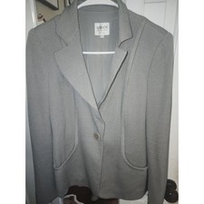 Armani Collezioni Womens Blazer Jacket Gray Button Front Made in Italy Size 8