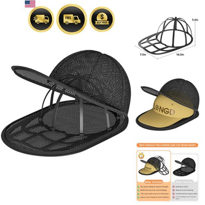 #ad Hat Washer Cage with Snap Lock for Baseball Caps Dishwashers Dryer Safe Compact $23.19