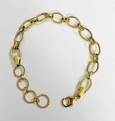 Artisan Crafted 14K Yellow Gold over Sterling Silver Link Bracelet