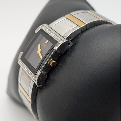Citizen Eco-Drive B023-S004136 Two Tone Black Dial Crystal Tank‎ Watch Citizen Eco-Drive B023-S004136 Two Tone Black Dial Crystal  main image 4