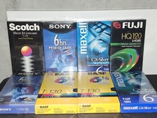 Lot Of 8 - Sealed Blank 6hr VHS Tapes by Sony/ Scotch/ Maxell/ BASF/ Fuji - NEW