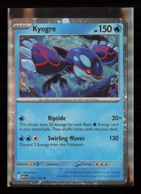 Kyogre (Cosmos Holo) Rare Miscellaneous Cards & Products 034/132 NM