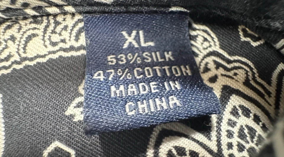 Austin Reed London Paisley Short Sleeve Button Up Silk & Cotton Men's XL - Image 2 of 4