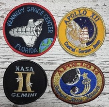 Vtg Lot 4 NASA Embroidered Patches Apollo XII 14 Gemini II Kennedy Space Center