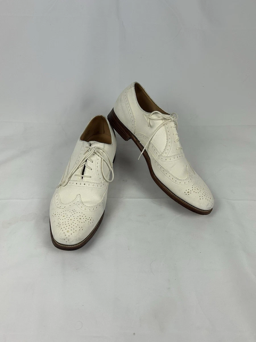 Peal & Co Brooks Brothers Shoes Mens Size 9D White Suede  display picture 1
