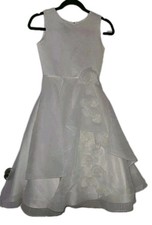 Joan Calabrese Cream Satin Layered Flower Girl Communion Dress Whimsy Girs 8
