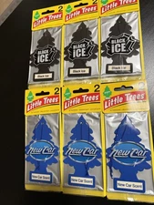 (12 Pack) Little Trees 6 Black Ice/6 New Car Scent  FREE SHIPPING Car Freshener
