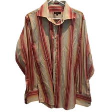 Roar Long Sleeve Men's Shirt XL Red Pink Yellow Colorful Cotton Blend