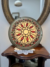 Vintage Tiffany Style Stained Glass Flush Mount Ceiling Light - 35 Cm