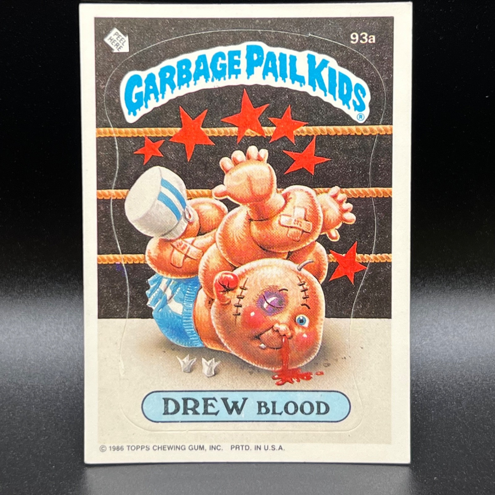 DREW Blood #93a 1986 Garbage Pail Kids trading card — raw and PSA graded price guide
