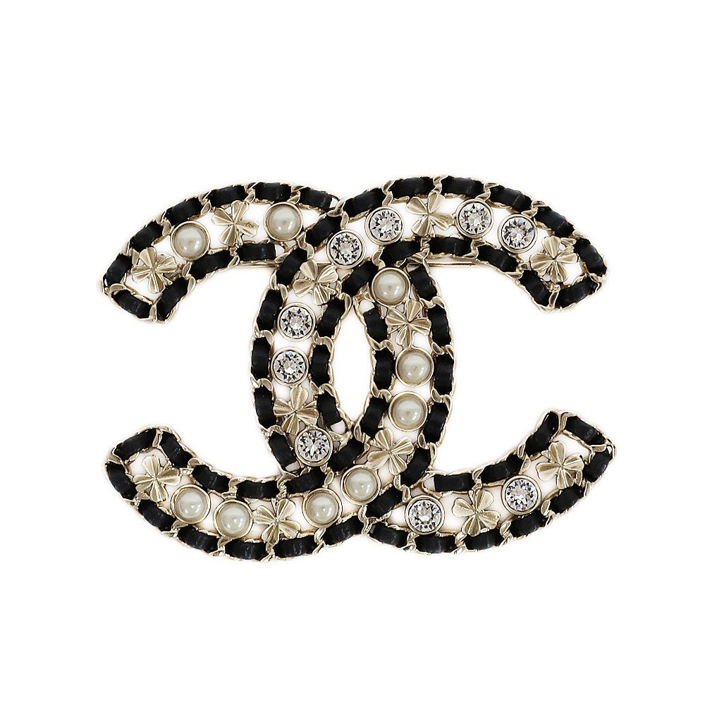 CHANEL COCOmark Brooche Leather Metal Gold/Black P0032354 | eBay CHANEL COCOmark Brooche Leather Metal Gold/Black P0032354 | eBay