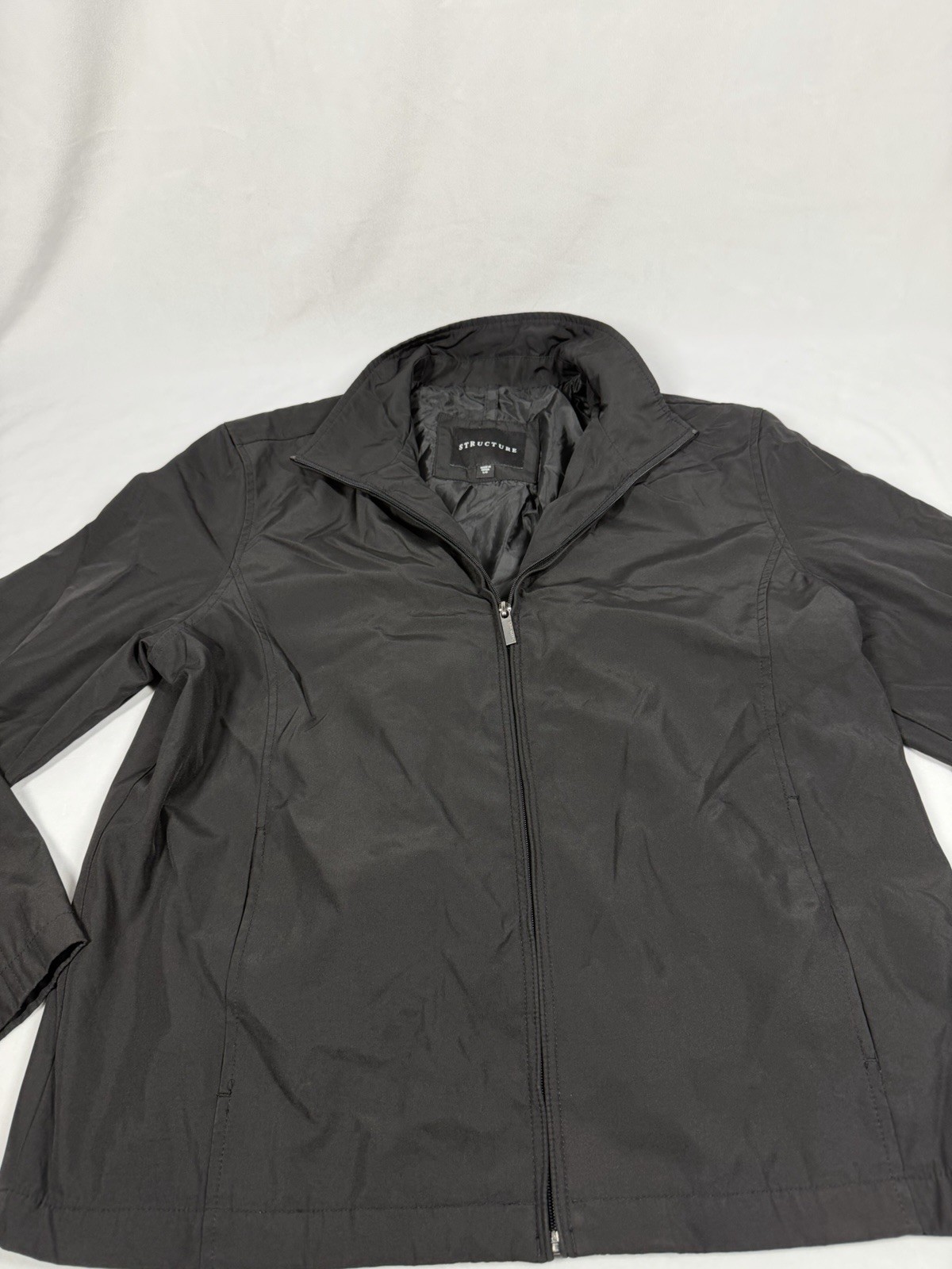 Structure Black Polyester Lightweight Full Zip Ja… - image 2
