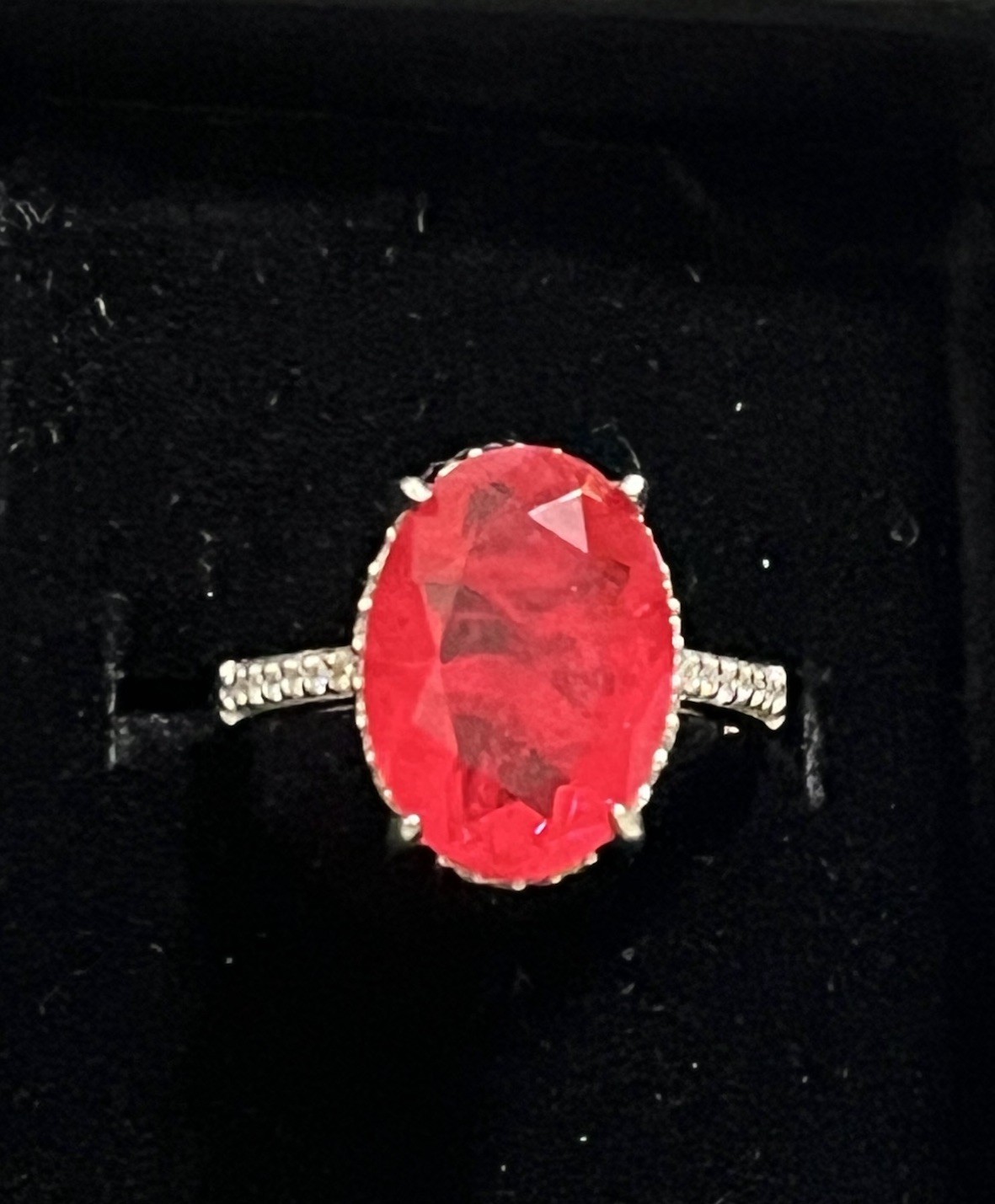 Sterling Silver Ruby Ring - image 1