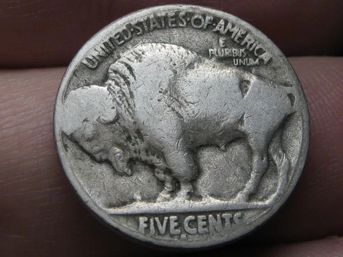 1917 S Buffalo Nickel 5 Cent Piece- San Francisco, Good Reverse Details