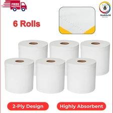 2-Ply White 7.6' Center Pull Paper Towels, Bulk For Business, 6 Roll, Perforated