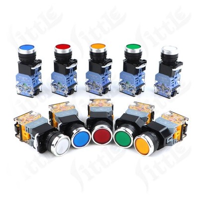 Push Button Switch LA38-11 Panel Mount Push Momentary Switch 220V 24V with Light