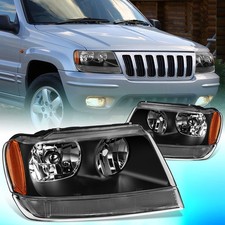 For Jeep Grand Cherokee 99-04 Wj Laredo Limited Blackamber Headlights 4x4