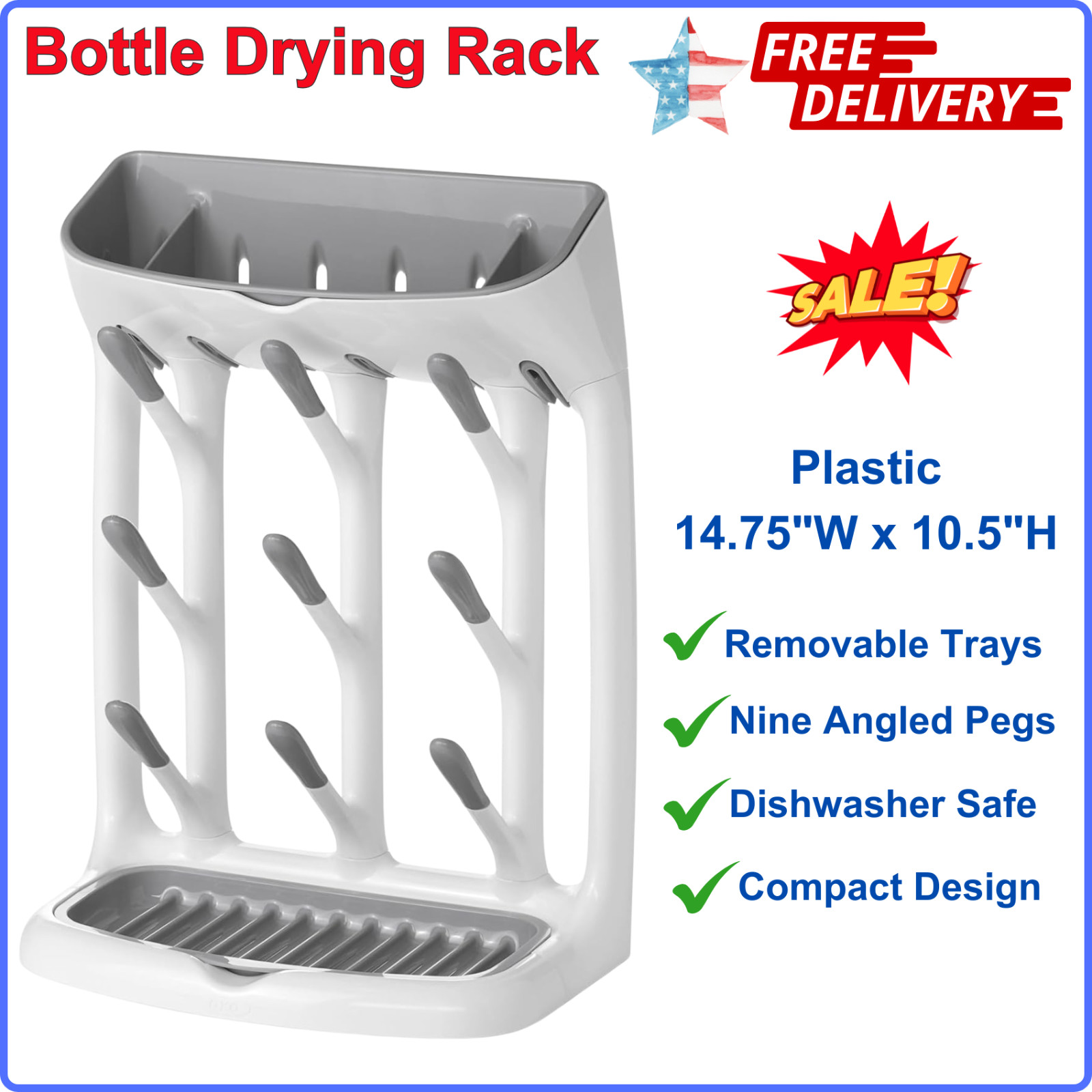 OXO TOT Bottle Drying Rack Bottle Water Rack Storage Rack, E