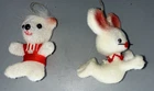 Unbranded vintage  lot of 2 multicolor fuzzy animal  Christmas ornaments