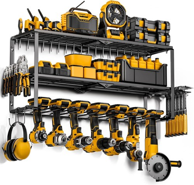 #ad Power Tool Organizer with Charging Station Wall Mount Cordless Drill and Batter $75.09