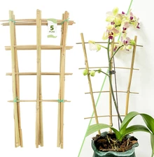 5 Pack 16 Inch Bamboo Trellis for Climbing Plants Support House Plants