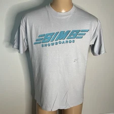 Vintage SIMS Snowboards Ultimate Equipment T Shirt XL BURTON Barfoot VSW GNU K2