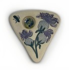 Amaranth Thistle Butterfly Puddler 10” Garden Yard Art Canada Stoneware Decor