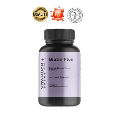 Vita.much Biotin Plus Hair Skin Nails 60 Tablets Zinc Iron