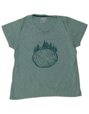Mountain Warehouse Womens Graphic T-Shirt Top UK 16 Large Green AP09