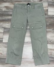 BANANA REPUBLIC Olive Green Capri Cropped Pants Stretch Cuffed Cargo Size 6