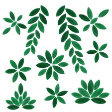 Yoption 100 Pieces Petal Mosaic Tiles, Hand-Cut Stained Glass Flower Leaves T...