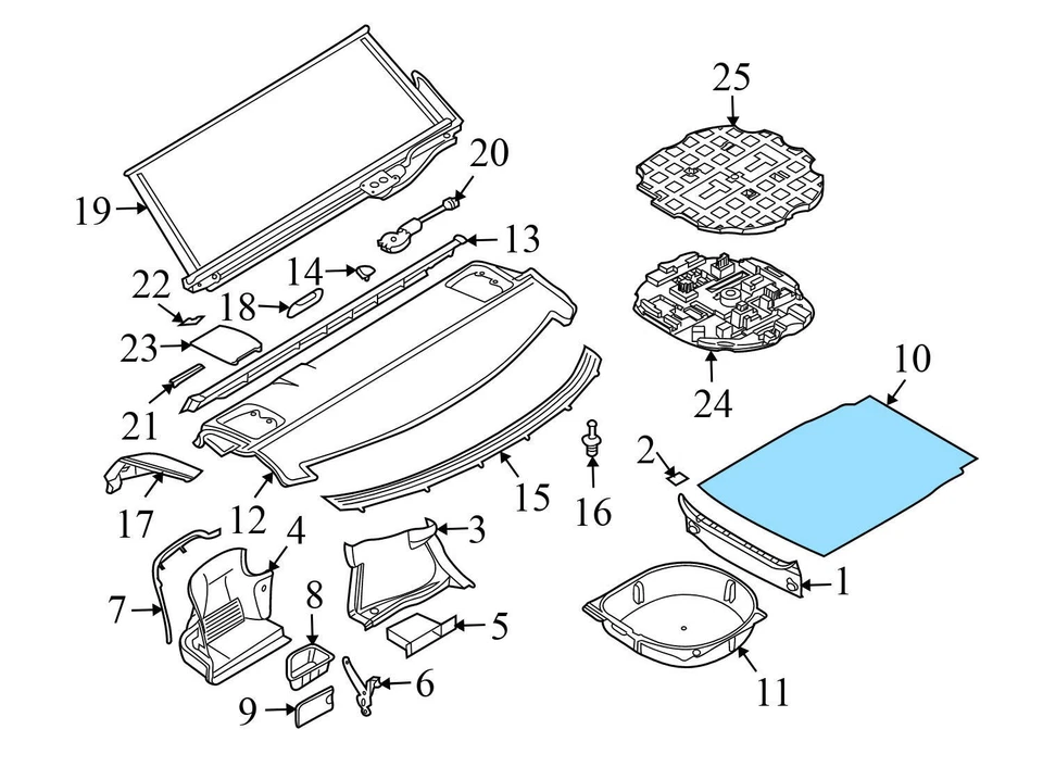 BMW 535I 2008-2010 - alfombrilla de maletero / revestimiento 7024886 Foto 3 de 4