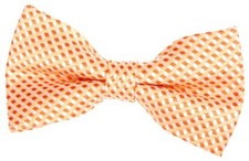 Vintage Three-Colour Polka Dots Woven Pre-tied Bow Tie 4.5" Orange