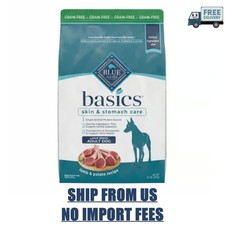 22 lb Blue Buffalo BLUE Basics Adult Skin & Stomach Care Grain-Free Lamb and Pot 2.39 per pound