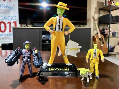 Vintage 90 s Applause THE MASK  Jim Carrey 11'' Plastic Figure w/ Stand & Tag Lot