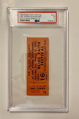 "PSA 1.5 & 2 PROMOZIONI) 1969 FESTA FEDE CIECA ""BIGLIETTI COMPLETI"" WARREN SHOWGROUNDS - Foto 4 di 6