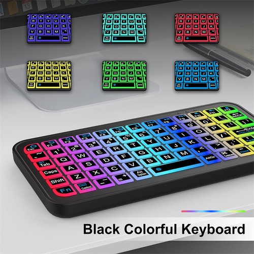 Mini Wireless Keyboard Bluetooth Compatible For Phone Tablet Color Backlit - Zdjęcie 3 z 8