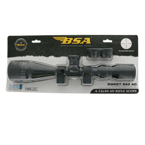 BSA Optics Sweet 243 AO 412X40 AO Rifle Scope NEW eBay
