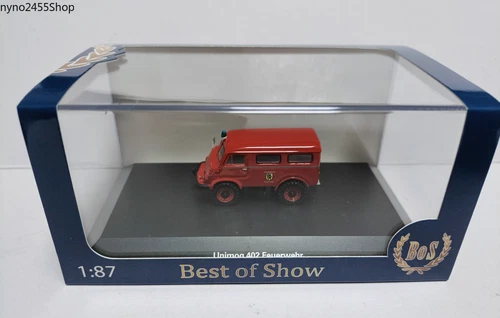 BOS 1/87 Resin car model Mercedes Benz Unimog 402 Feuerwehr Red - Picture 5 of 5
