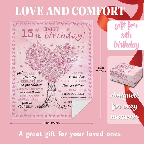 13 Year Old Girl Gifts for Birthday Blanket13th Birthday Decorations for Girl... - Picture 6 of 7
