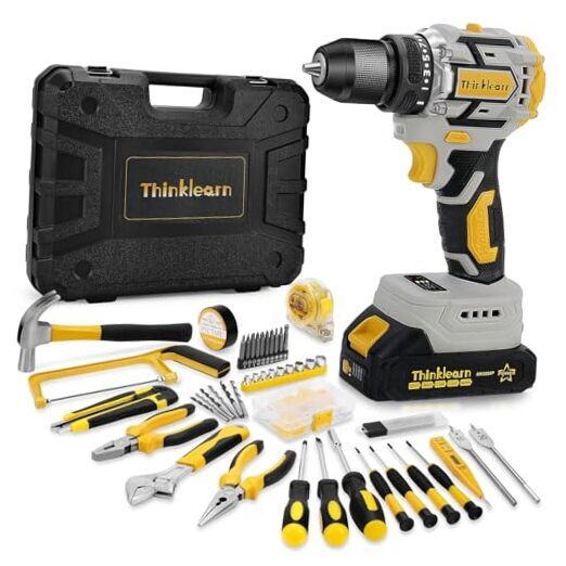 20V Brushless Drill Tool Set: Cordless Power Drill with 2.0Ah Yellow